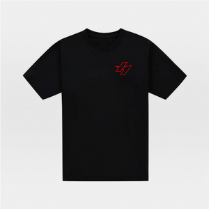 Hierarchy Jiu-Jitsu Academy Foundation Core Tee — front, black, heavyweight organic cotton oversized fit
